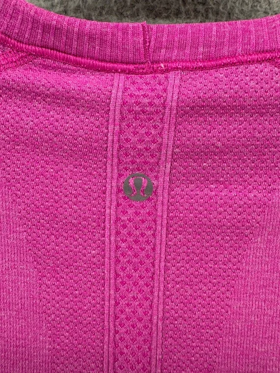 Lululemon For The Run Short Sleeve Tee Size 6 | Rare Fuchsia Pink 2018 - Picture 5 of 9